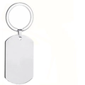 Polished silver stainless steel rectangular dog tag keychain for DIY personalized engraving - Polished Silver Keychain