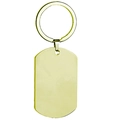 Polished gold rectangular stainless steel military dog tag keychain with smooth surface - Polished Gold Keychain