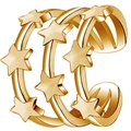 Three-layer gold star ring with geometric open wrap design for women's index finger - Gold Multi-layer Star Style (RH0001rg)
