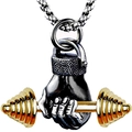 Heren hiphop halter vuist hanger ketting in antiek zilver en gouden afwerking - Zwart en Goud