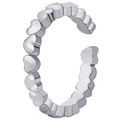 Minimalistischer offener Herzring in Silber mit verstellbarem Band für Damen - Einstellbar Offen / Silber