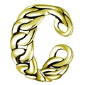 Adjustable golden Cuban link chain ring for men and women with minimalist open design - Adjustable Open / Gold
