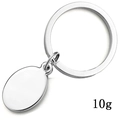 Minimalistischer silberner Haustiermarken-Schlüsselanhänger mit ovalem Anhänger, 10g - Ovale Form (KC0072)