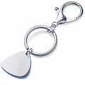 Personalisierter Edelstahl-Gitarrenplektrum-Schlüsselanhänger für Haustier-ID-Tags - Gitarrenplektrum Form (KC0072)