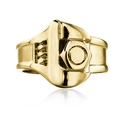 Creative punk style wrench and nut industrial ring for men in polished gold finish - Adjustable Open / Antique Gold