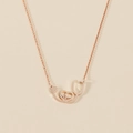 Rose gold stethoscope heart necklace with heartbeat line pendant for medical professionals - Rose Gold
