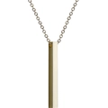 Gepolijste gouden rechthoekige kolom hanger aan een fijne minimalistische ketting - O ketting / Goud