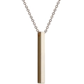 Minimalist rectangular bar pendant necklace in rose gold finish with delicate chain - O Chain / Rose Gold