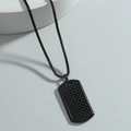 Collana con piastrina nera da uomo stile hip-hop con trama a scaglie di drago e catena - Nero