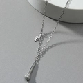Collana con ciondoli a microfono e nota musicale in argento stile hip hop alla moda - Argento
