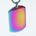 Collana con ciondolo a piastrina in acciaio inossidabile con sfumatura arcobaleno - Ciondolo Iridescente Solo (Senza Catena)
