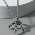 Collar con colgante de garra de dragón punk retro en plata antigua para estilo hombre - Plata Antigua (Garra de Dragón)