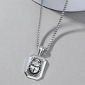 Punk vintage beetle pendant necklace with retro silver box chain for men and women - Beetle Tag Pendant (AUKL2021100903) / Ladybug