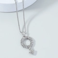 Collar con colgante símbolo de Marte plateado para hombre con textura de escamas y cadena - Plateado