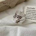 Poliertes S925 Sterlingsilber Mehrschicht-Spiralring mit minimalistischem Spiegel-Finish - Mehrschichtiger Spiral-Silberstil (JZH087)