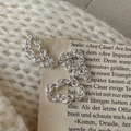 Dreiteiliges S925 Sterling Silber Kettenglied-Ring Set mit Vintage-Finish auf Strickstoff - US 13 / Vintage-Kettenbandring (JZC068)