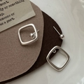 Orecchini a perno geometrici quadrati in argento S925 minimalisti con perle rimovibili - Stile Quadrato Geometrico (EH026) / Argento 925