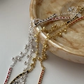 Minimalistisches S925 Sterlingsilber-Armband mit rotem Seil, Glocken und polierten Perlen - Schwarzes Seil / Gold