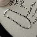 Minimalistisches S925 Sterling Silber Perlenarmband mit Vintage-Kunst-Ästhetik - 925er Silber / Silber (16SL52)