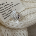 Vintage S925 sterling silver flower ring with woven texture and adjustable open band - Adjustable Open / Matte Braided Flower Style (JZH078)