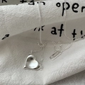 Minimalist S925 sterling silver frosted heart pendant necklace on soft white fabric - 925 Silver / Matte Heart Style (XLU099)