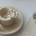 Minimalist S925 sterling silver beaded ring with vintage cylinder design for women - Beaded Design Silver (40JZ11)