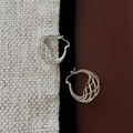 Orecchini a cerchio in argento S925 con design a spirale a rete intrecciata vintage - Stile Cavo Intrecciato a Più Strati (EH040) / Argento