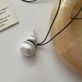 Minimalistische S925 Sterling Silber Halskette mit gebürstetem Kürbis-Anhänger - 925er Silber / Silber