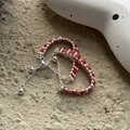 Minimalist S925 sterling silver red woven ring with adjustable bead chain design - Red Rope Braided Style (40JZ33)
