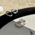 Elegant S925 sterling silver huggie hoop earrings with polished finish for women - Silver (EH133)