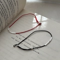 Bracelets en corde tressée rouge et noire avec perles en argent S925 ajustables - Argent 925 / Rouge