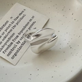 Matte S925 sterling silver ring with minimalist organic fold texture in Korean style - Matte Silver (JZG102)