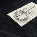 Anello in argento sterling S925 con monete e zirconi, design vintage minimalista - Stile Oro Bianco (MFJ075)