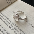 S925 sterling silver open ring with unique abstract spiral design and matte finish - Coffee Cup Style (JZF096)