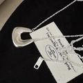 Collana minimalista in argento sterling S925 con ciondolo a U quadrato finitura lucida - Pendente a Forma di U (XL235) / Argento 925