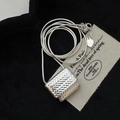 Collar de plata de ley S925 con colgante rectangular trenzado y cadena de serpiente - Plata 925 / Estilo de Bolso con Textura Tejida (XL234)