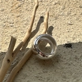 S925 Sterling Silber Breiter Ring mit poliertem Finish auf natürlichen Holzzweigen - US-Größe 7 / Silberner Dome-Stil (JZE077)