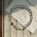 Elegante bracciale in argento S925 con fiocco e perle di cristallo bianco su vassoio - Stile Fiocco Cristallo Bianco (20SL25) / Argento 925
