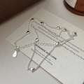 S925 sterling silver heart necklace with polished pendants on a romantic poem card - 925 Silver / Heart Style (XL206)