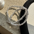 Sparkling S925 sterling silver beaded necklace with diamond-cut beads and heart pendant - Silver Beaded Style (46TL45)