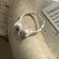 Minimalistischer S925 Sterlingsilber Ring, verstellbar mit Wassertropfen und Matt-Finish - Einstellbar Offen / Matt Gestreifter Schwarzer Achat Offener Ring (JZF119)