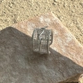 Vintage S925 sterling silver hollow mesh ring with 3D weave vine pattern on a natural stone - Hollow Mesh Vine Style (JZF101)