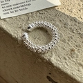 Vintage S925 sterling silver beaded wrap ring with a modern handcrafted artistic texture - Adjustable Open / Beaded Open Style (JZC076)