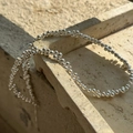Minimalistische S925 Sterlingsilber Perlenkette mit strukturiertem Cluster-Design - Silber Perlen Stil (46TL53)
