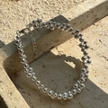 Minimalistisches S925 Sterlingsilber Perlenarmband mit Karabinerverschluss und Verlängerung - Perlenweberei Stil (19SL54)