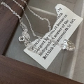 S925 sterling silver heart necklace with hammered texture on a vintage book page - 925 Silver / Hammered Heart Style (XLU002)