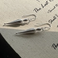 Polished S925 sterling silver teardrop earrings on minimalist canvas background - 925 Silver / Silver (EHM021)