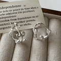 S925 sterling silver hollow filigree hoop earrings with vintage engraved scroll pattern - Vintage Hollow Scroll Style (EHL077)
