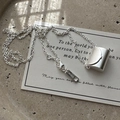 S925 Sterling Silber Handtasche Kette mit matter Optik und AG925 Gravur am Verschluss - Matte Mini-Tasche Stil (XL164)