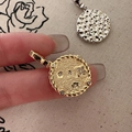 S925 sterling silver star coin pendants in textured gold and hammered silver finish - 925 Silver / Gold